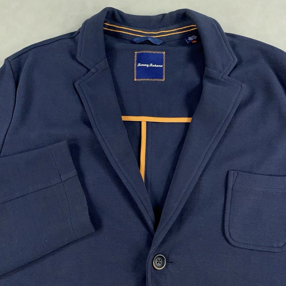 Tommy Bahama Men's XL Navy Blue Pima Cotton 2‎ Button Blazer Jacket